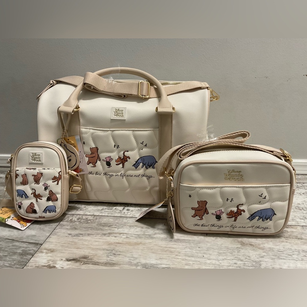 NWT Winnie the pooh weekender bag and crossbody bags sets